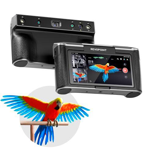 Revopoint MIRACO PRO Escáner 3D para Impresora 3D, Scanner 3D Portátil con Pantalla Giratoria 180º,Batería 5000mAh Carga Ráp.