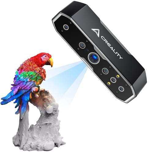 Creality Escáner 3D CR-Scan Otter, Sistema Estéreo de Cuatro Lentes para Escaneo de Objetos/Cuerpos/Caras a Todo Color de 10-2000mm,Precisión de hasta 0.02mm Velocidad de 20fps (MacOS/Windows)