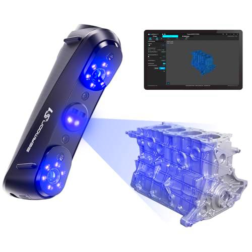Creality Escáner 3D Sermoon S1, escáner portátil de luz azul 1+7+34 con precisión de 0,02 mm y seguimiento antivibración