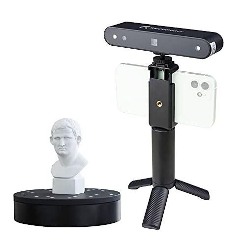 Escáner 3D Revopoint con plataforma giratoria y banco de energía,precisión de 0.3 mm Velocidad de escaneo de 8 fps con cinco modos de escaneo para modos de escaneo facial y corporal para impresión 3D